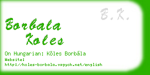 borbala koles business card