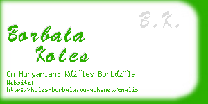 borbala koles business card